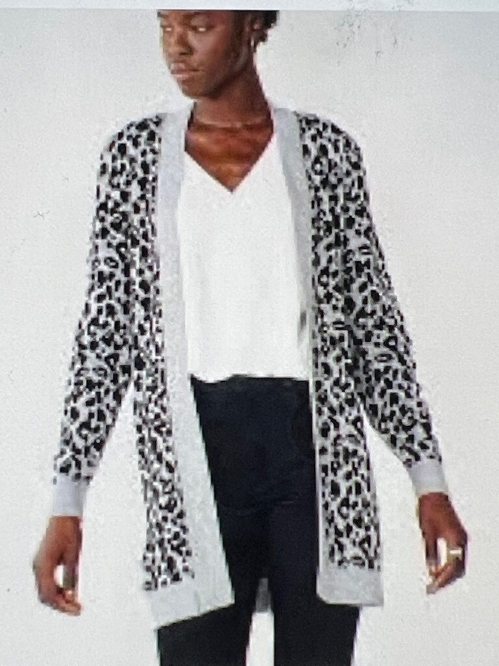 Kohls Nine West Cheetah Print Cardigan Sweater nwt